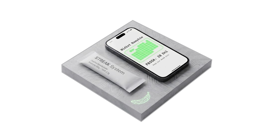Saszetki STREAK System oraz aplikacja mobilna — system suplementacji Pure Performance